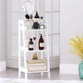 3-Tier Ladder Shelf, Freestanding Open Wood Shelving Unit (White)