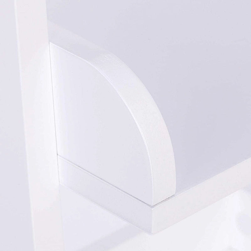 3-Tier Ladder Shelf, Freestanding Open Wood Shelving Unit (White)