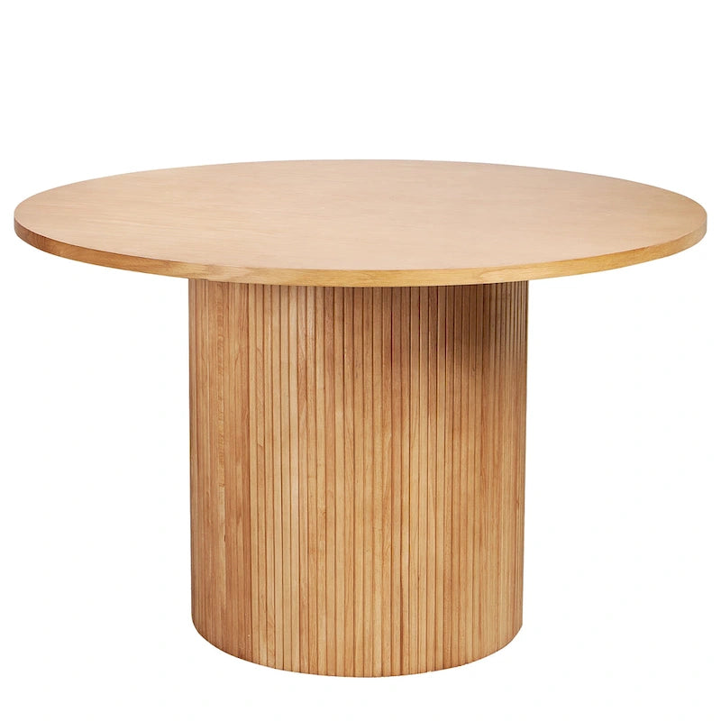 Round Fluted Solid Wood Dining Table