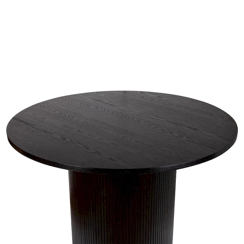 Round Fluted Solid Wood Dining Table