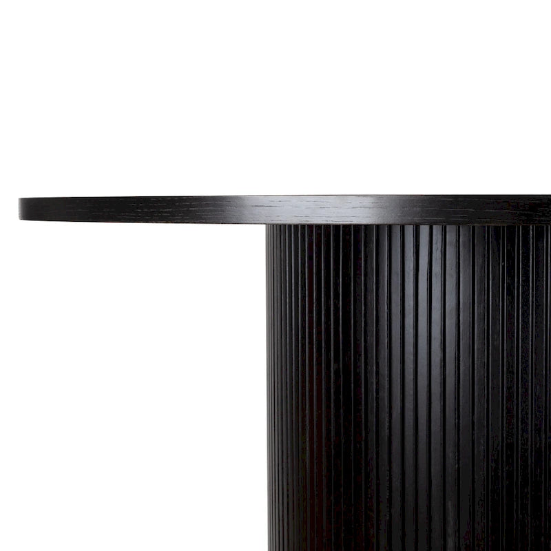 Round Fluted Solid Wood Dining Table