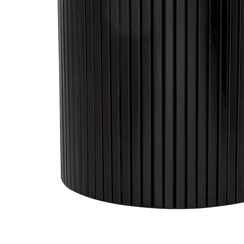 Round Fluted Solid Wood Dining Table