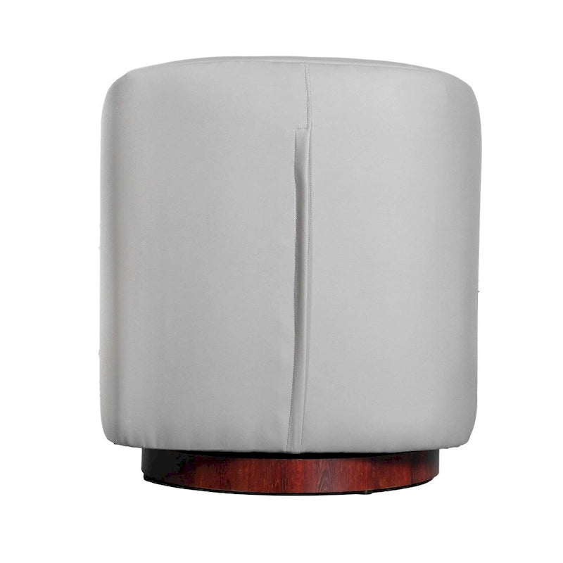 Swivel Barrel Accent Chair with Vinyl Wrapped Base