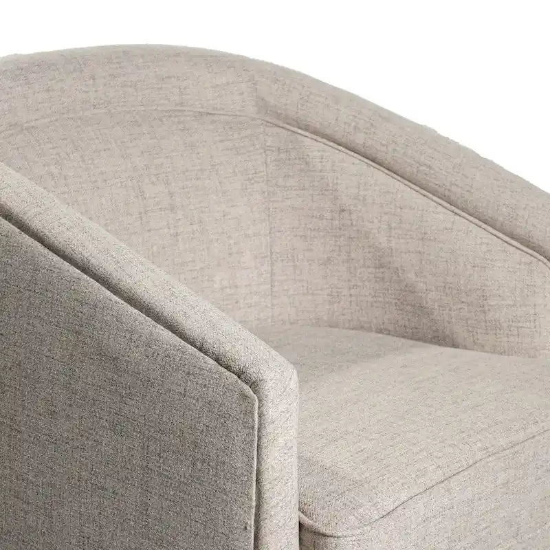 Swivel Barrel Accent Chair with Vinyl Wrapped Base