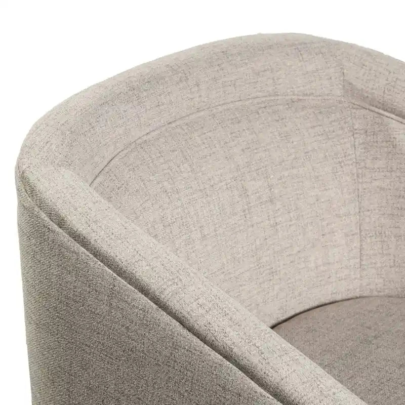 Swivel Barrel Accent Chair with Vinyl Wrapped Base