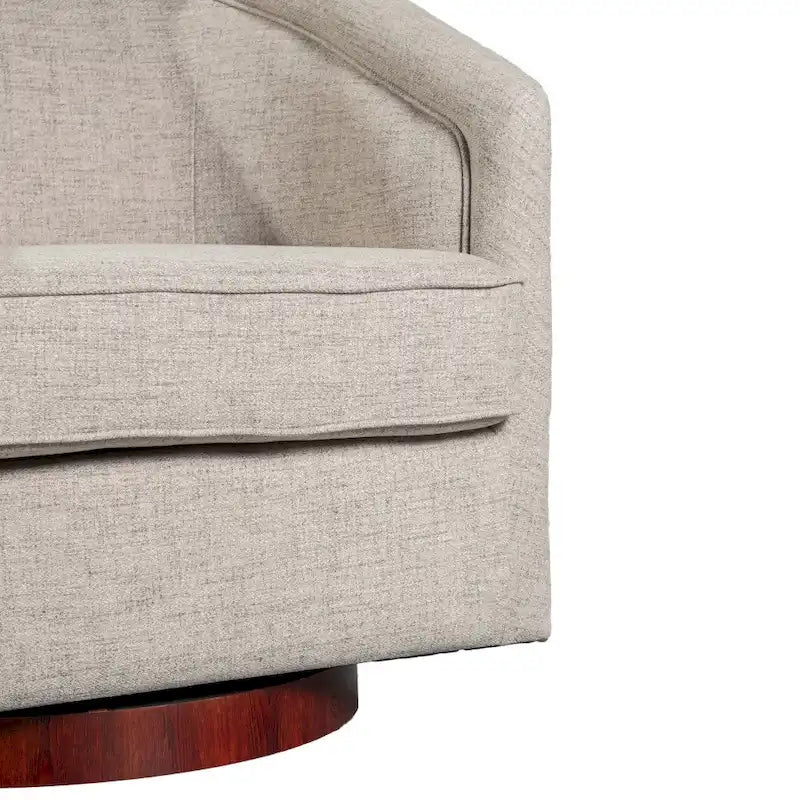 Swivel Barrel Accent Chair with Vinyl Wrapped Base