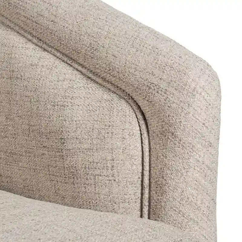 Swivel Barrel Accent Chair with Vinyl Wrapped Base