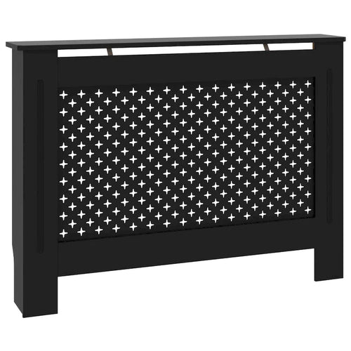 Black Slatted Radiator Cover with Shelf