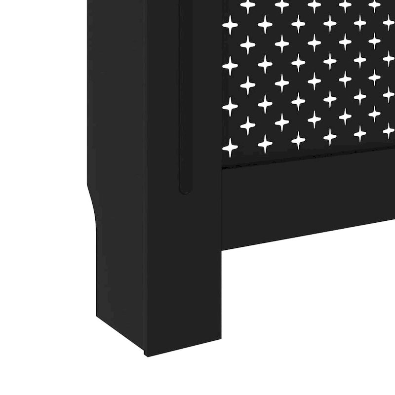 Black Slatted Radiator Cover with Shelf