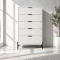 Modern Five-Drawer Dresser with Metal Handles