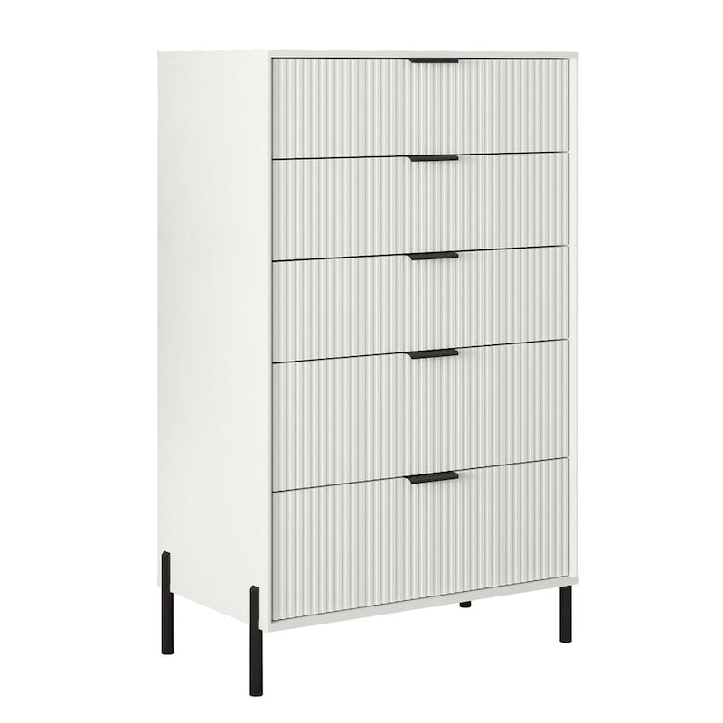 Modern Five-Drawer Dresser with Metal Handles