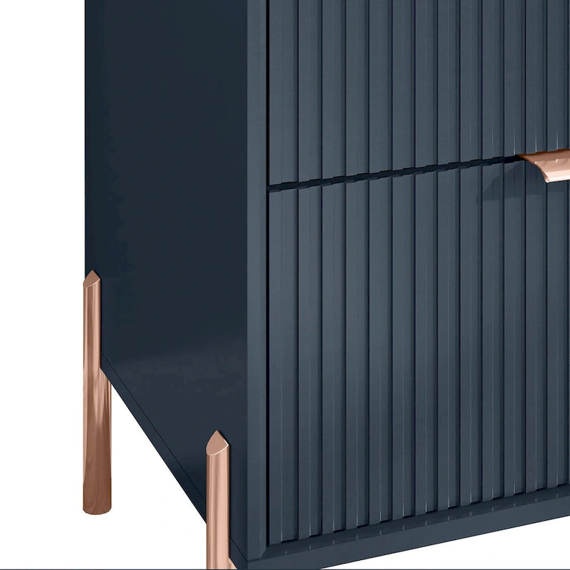 Modern Five-Drawer Dresser with Metal Handles
