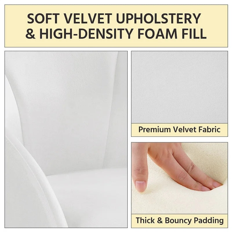 Flower-Shaped Velvet Accent Chair with Gold-Tone Legs