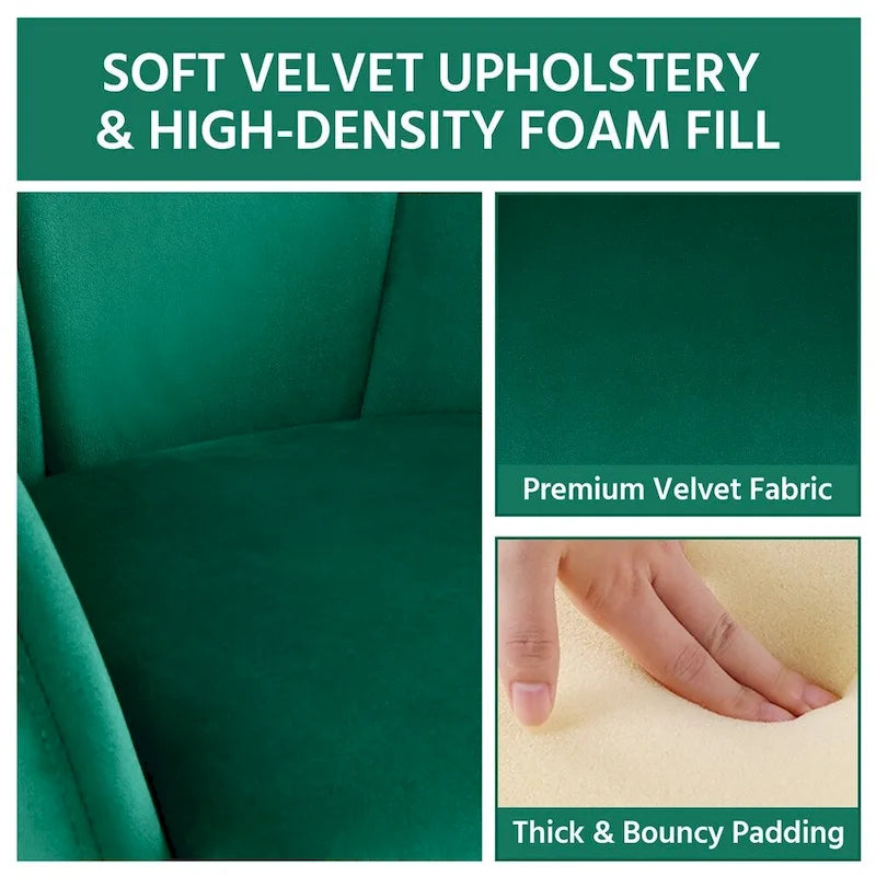 Flower-Shaped Velvet Accent Chair with Gold-Tone Legs