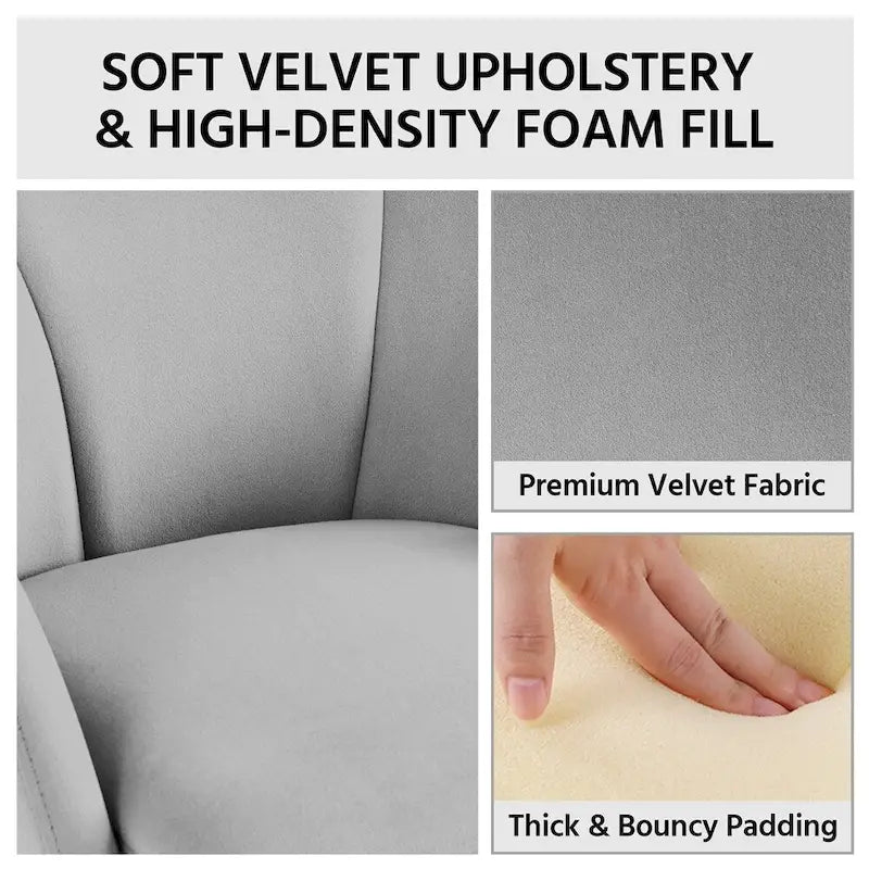 Flower-Shaped Velvet Accent Chair with Gold-Tone Legs