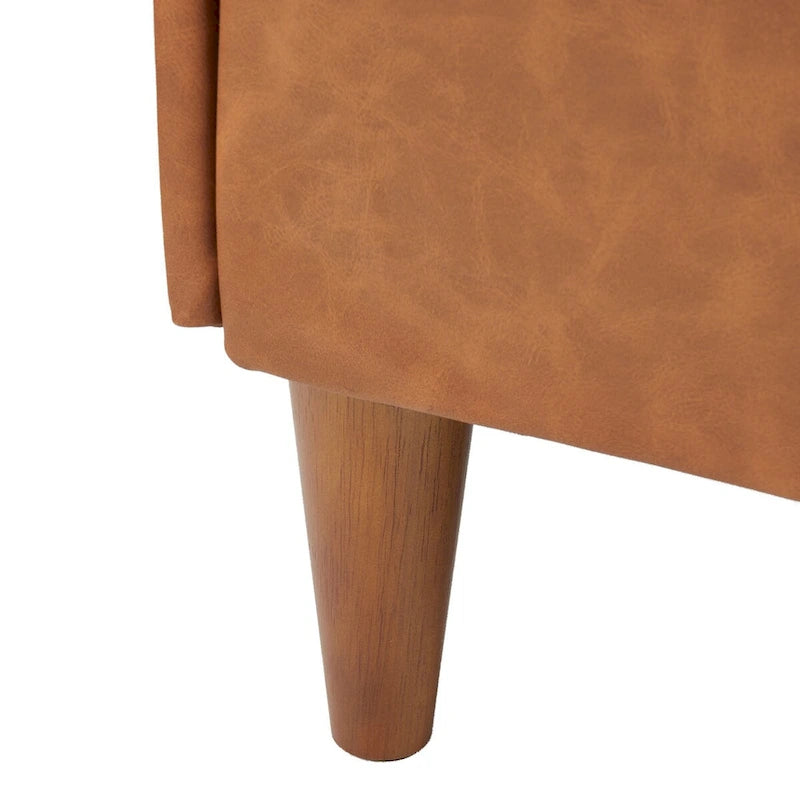 Modern Upholstered Storage Bench with Wood Legs