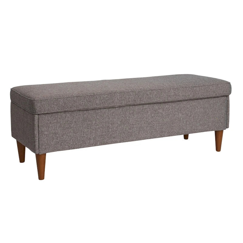 Modern Upholstered Storage Bench with Wood Legs