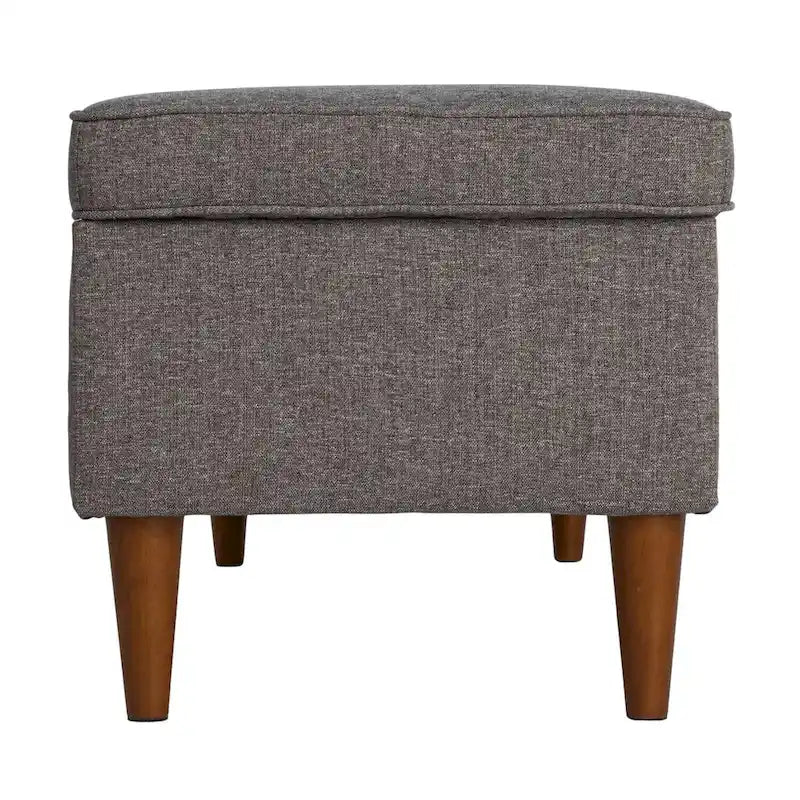 Modern Upholstered Storage Bench with Wood Legs