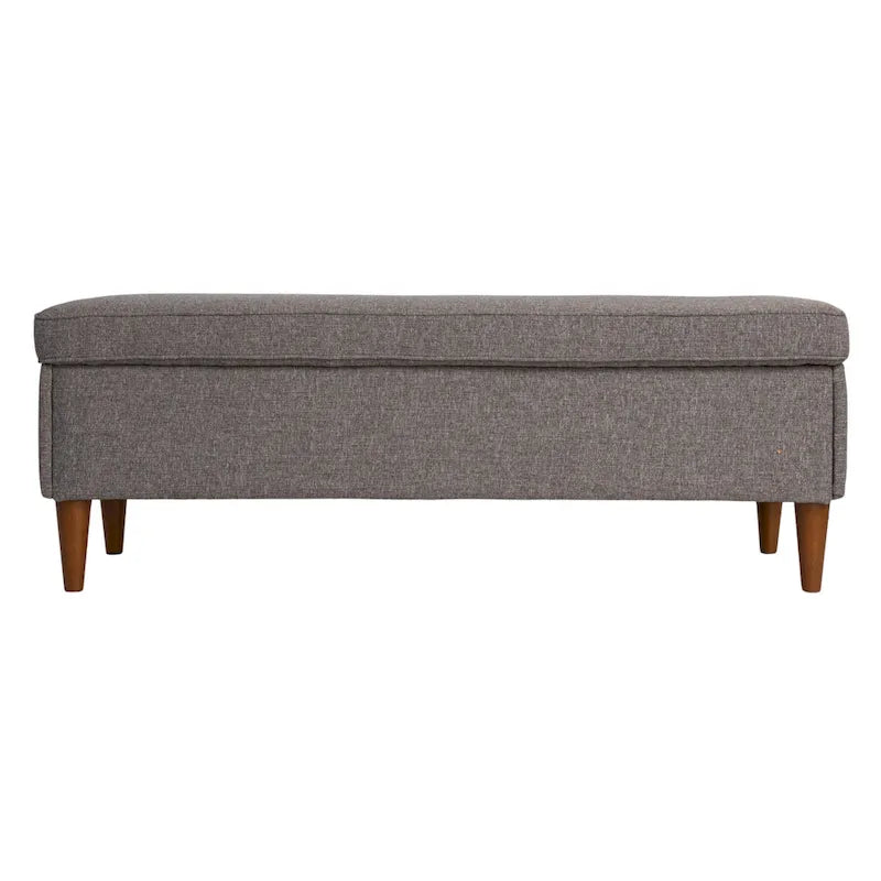 Modern Upholstered Storage Bench with Wood Legs