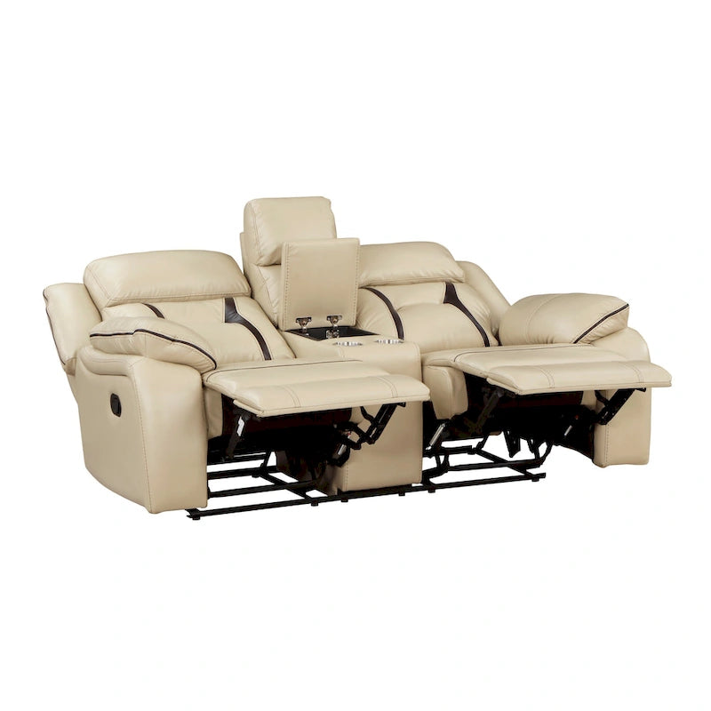 Manual Reclining Loveseat with Center Console and Cup Holders