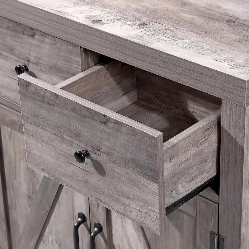 Farmhouse 2-Drawer 2-Door Storage Accent Cabinet