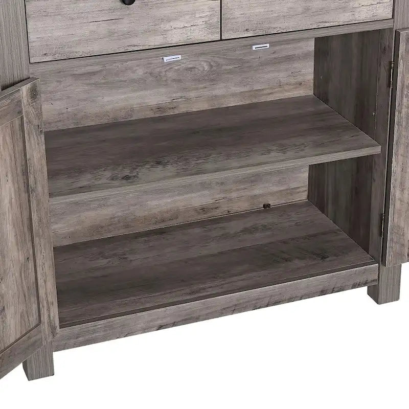 Farmhouse 2-Drawer 2-Door Storage Accent Cabinet