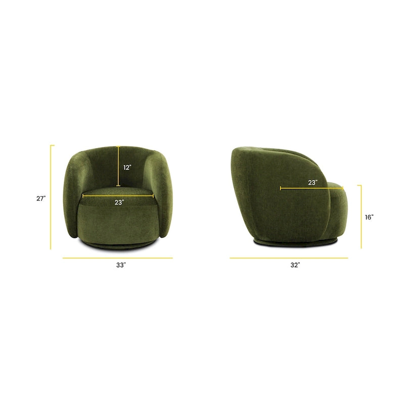 Swivel Accent Lounge Chair with Curved Back