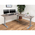 L-Shaped Electric Standing Desk with Solid Wood Desktop