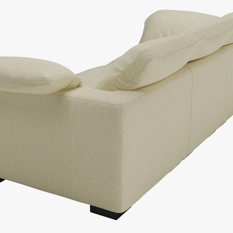 Modern Deep-Seat Three-Seater Linen Blend Sofa