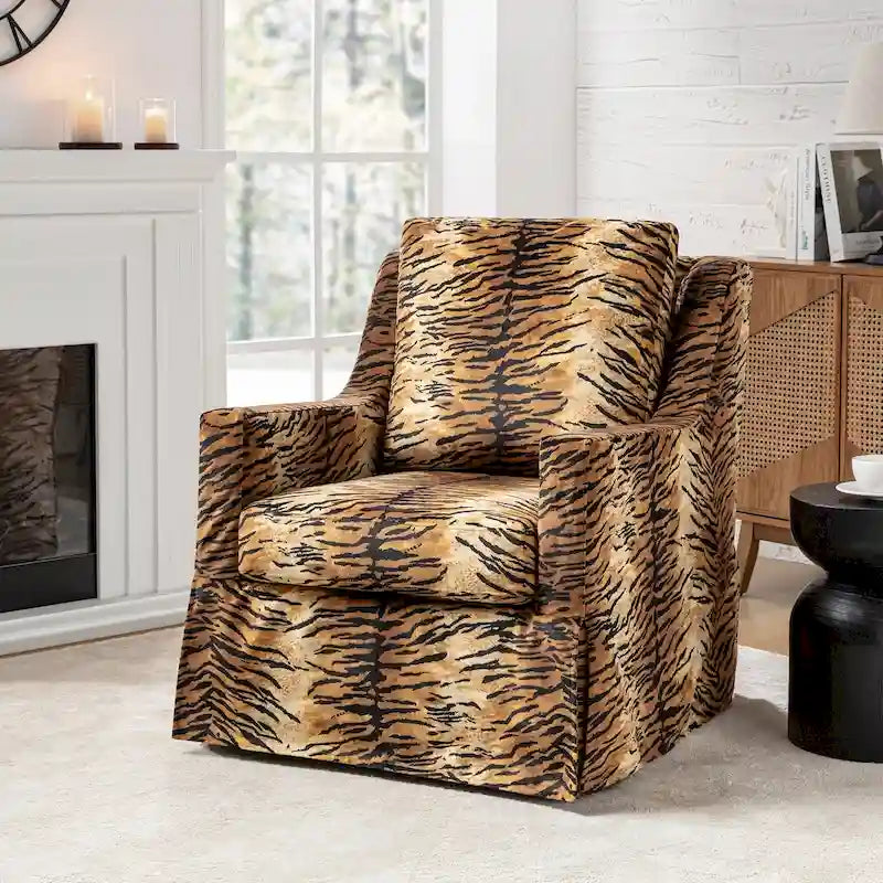 Slipcovered Swivel Glider Accent Chair