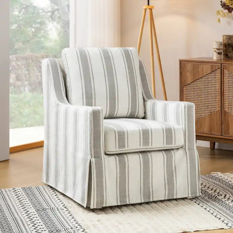 Slipcovered Swivel Glider Accent Chair