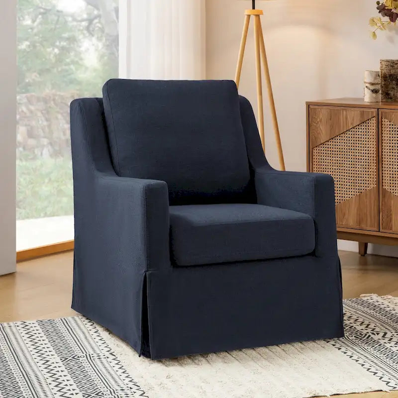 Slipcovered Swivel Glider Accent Chair
