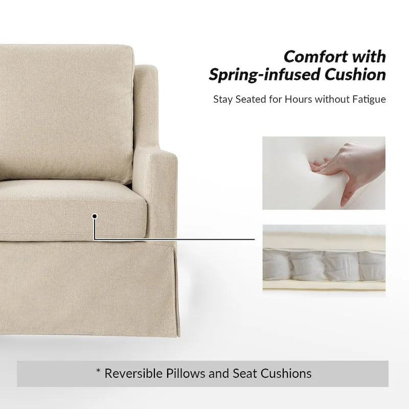 Slipcovered Swivel Glider Accent Chair