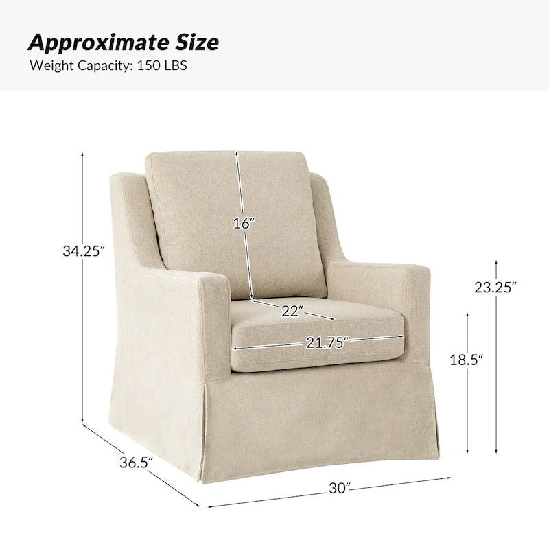 Slipcovered Swivel Glider Accent Chair
