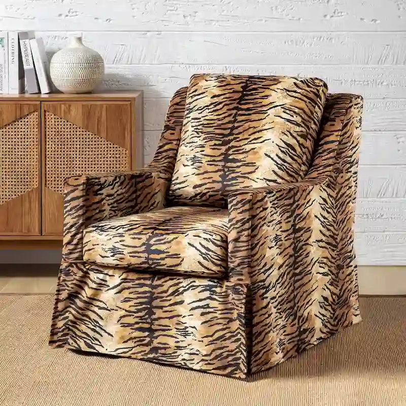 Slipcovered Swivel Glider Accent Chair