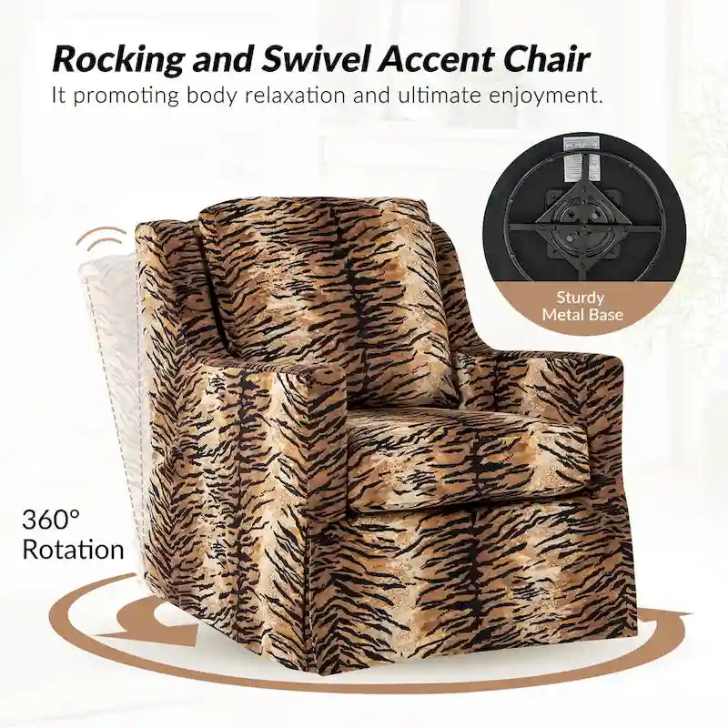 Slipcovered Swivel Glider Accent Chair