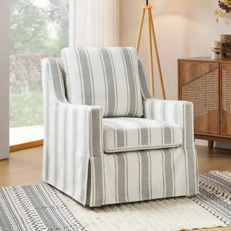 Slipcovered Swivel Glider Accent Chair