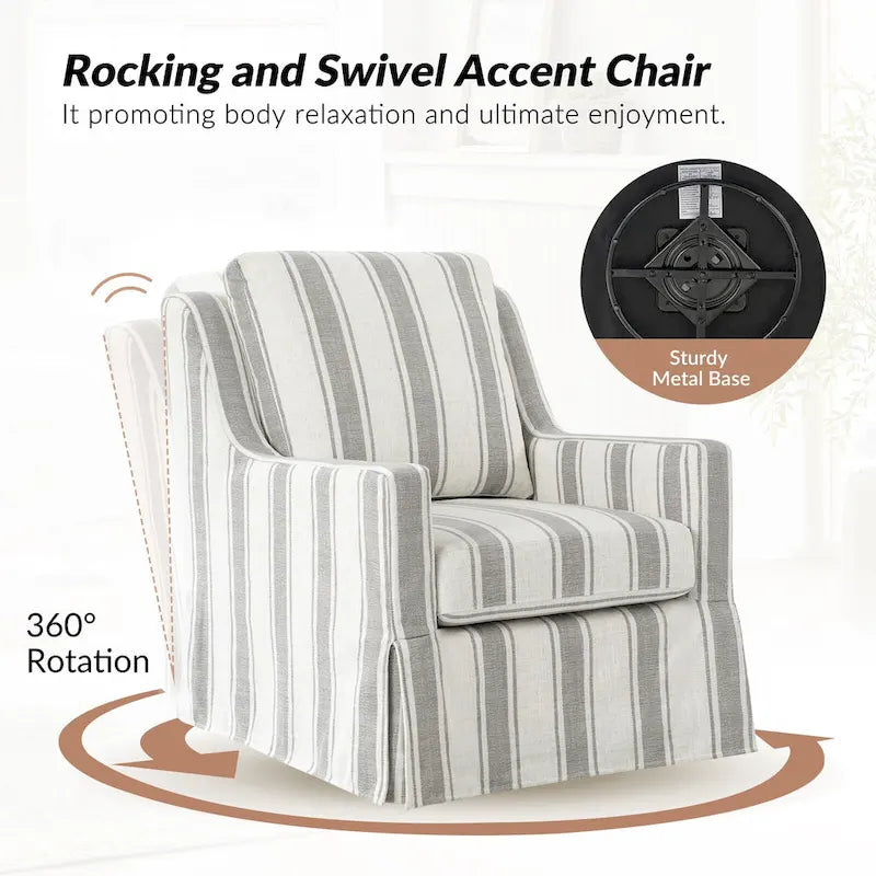 Slipcovered Swivel Glider Accent Chair