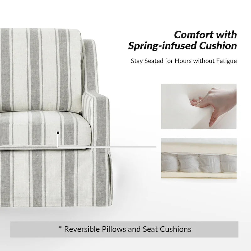 Slipcovered Swivel Glider Accent Chair