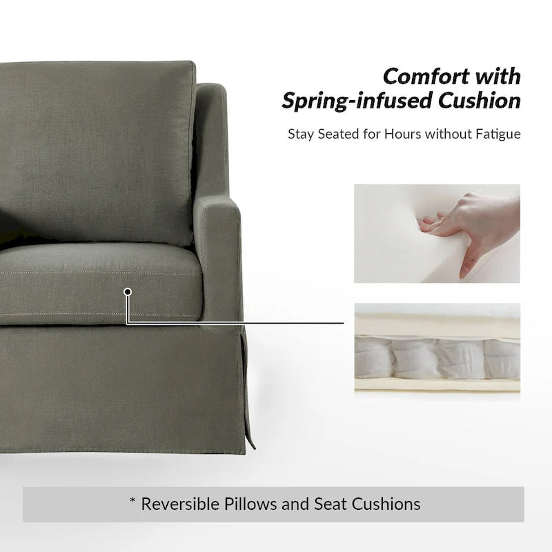 Slipcovered Swivel Glider Accent Chair
