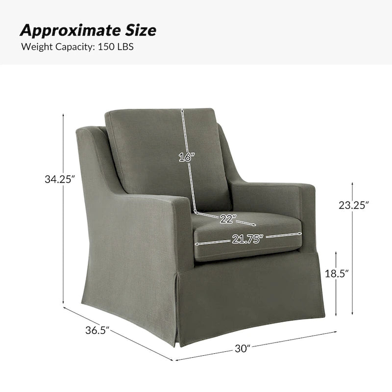 Slipcovered Swivel Glider Accent Chair