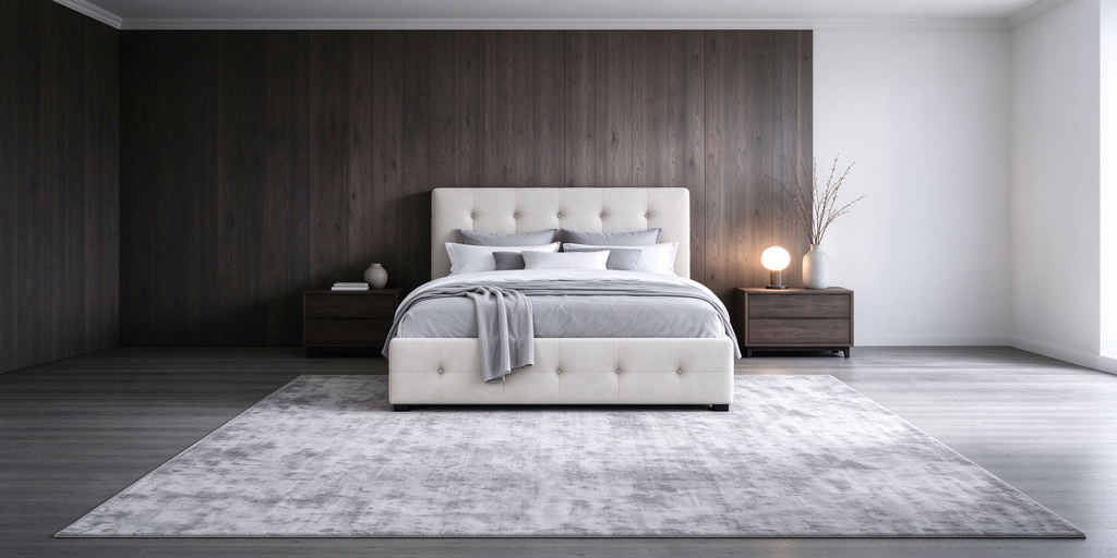 Queen Tufted Upholstered Platform Bed with Four Drawers